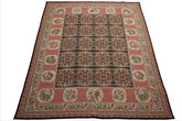 8x10 Black, Rose, Ivory Color Hand Woven Aubusson Needlepoint  Wool Traditional Oriental Rug